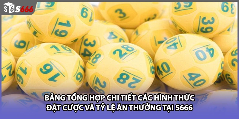 Bảng tổng hợp chi tiết các hình thức đặt cược và tỷ lệ ăn thưởng tại S666