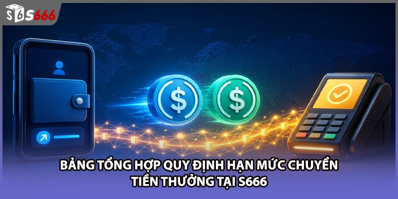 Bảng tổng hợp quy định hạn mức chuyển tiền thưởng tại S666